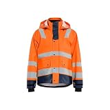 Blaklader 432720055389S Level 3 RegenJacke, High Vis Orange/Marineblau, Größe S
