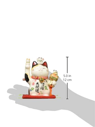 Amazon.co.jp: 彩絵招福大開運招き猫(ちりめん首輪付・4号) AM