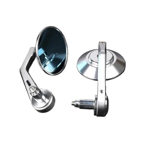 Rétroviseur embout guidon moto CNC argenté 22mm universel anti-reflet pour équilibrage précis