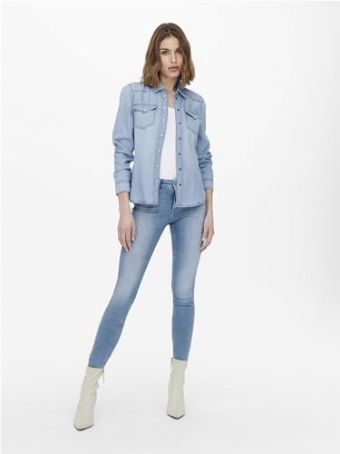 Image of ONLY Women's Cotton Regular Fit Collar Neck Shirt
