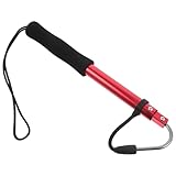 GALPADA Telescopic Fishing Gaff with Stainless Steel Hook, Red Rubber Grip Hand Fish Hook, Retractable Catch Pole for Saltwater and Ice Fishing
