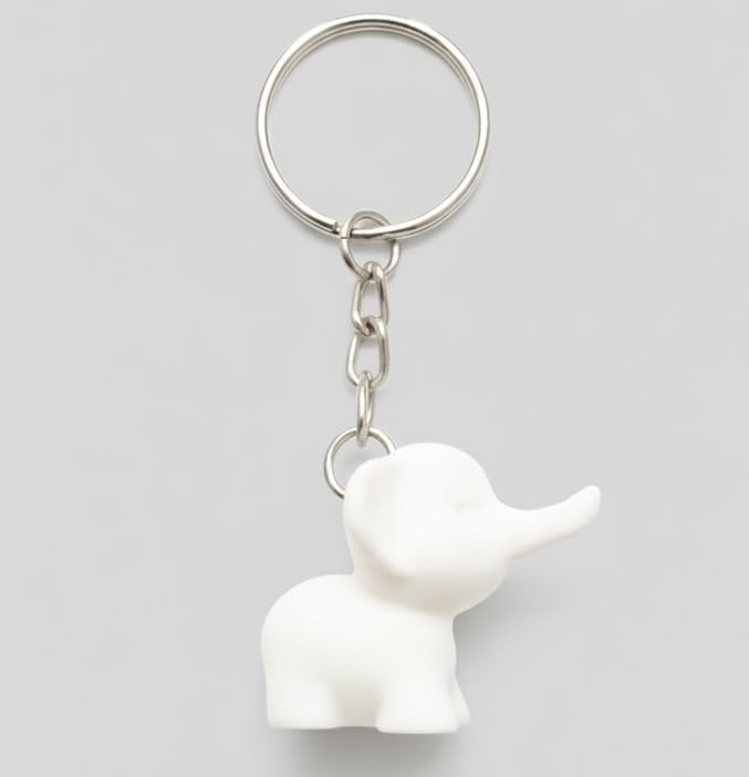 FUN FRY Elephant keychains - set of 1 key rings, Cute bag Accessories for boys & girls, Backpack, Car & college use - gift for kids & fans