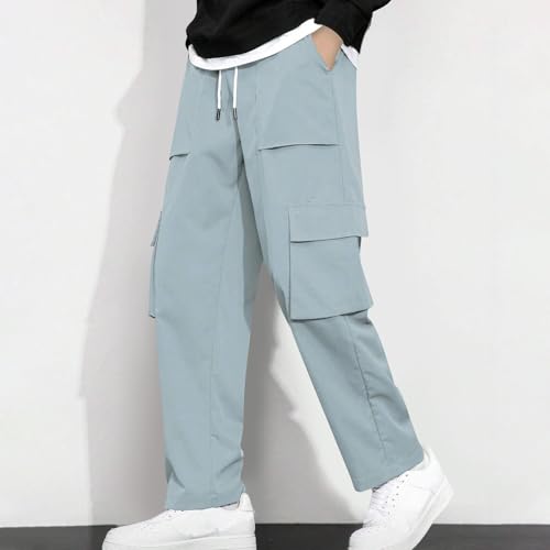 Men Joggers Cargo Pants Hiking Outdoor Recreation Solid Color Fitness Jogging Casual Sweatpants Fall Trousers2