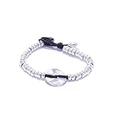 Pulsera hecha a mano, bañada en plata