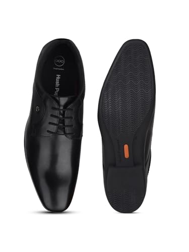 Image of Hush Puppies Men's Derby Shoes | Stylish, Comfortable Formal Footwear | Durable Leather, Lace-Up Design | Perfect for Office, Formal Events Everyday Wear