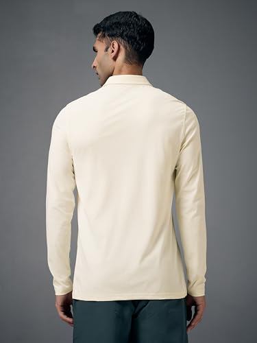Image of TECHNOSPORT Mens Slim Fit Solid Full Sleeve Cotflex Polo T-Shirt for Regular and Casual Uses