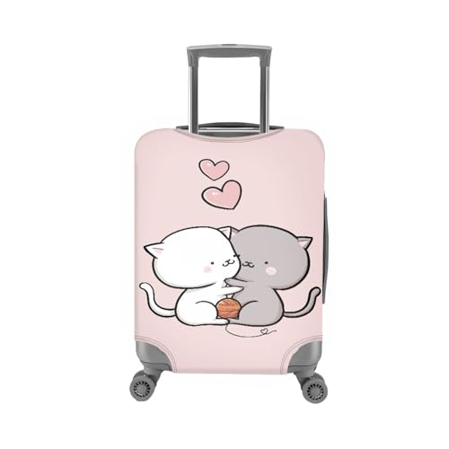 Image of Mumeson Girls Womens Travel Luggage Cover Cartoon Cat Pink Suitcase Protecert Cover Case Holiday Travel Dust-proof Suitcase Cover for 30 31 32 inches