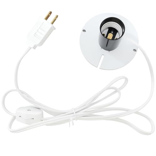 1 Set Blow Mold Light Kit Replacement with Switch Christmas Village House Decor E26/E27 Single Bulb Cord with On/Off Switch & Fuse Plug 5FT Light Socket for Indoor Outdoor Christmas Blow Mold