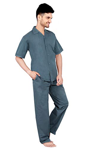 Image of Men's Cotton Plain /Solid Top and Pyjama Set Pack of 1