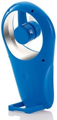 വശം view of Brookstone Cool It Personal Fan, showing the integrated stand extended.