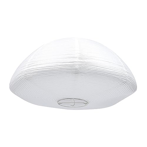 Paper Shades Hanging Paper Lamp Shade, White Mushroom Shaped Ceiling Light Protector Rice Paper Chinese Japanese Cover (White)