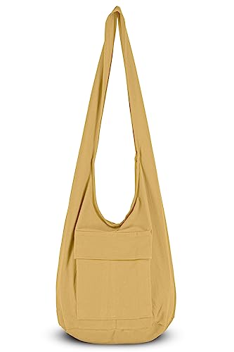 Your Cozy Boho Crossbody Bag for Women – Handmade Cotton Sling Bag Lightweight Unisex Travel Purse with Zipper