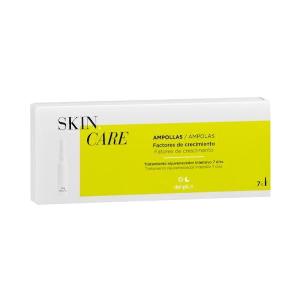 7 Ampollas Faciales Skin Care 1,5 ml. Factores de Crecimiento todo tipo de pieles. Tratamiento Rejuvenecedor Intensivo 7 días. Deliplus
