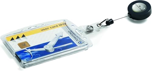 Durable Doppelbox mit Jojo für 2 Betriebs-/Sicherheitsausweise, 10 Stück, transparent, 822419