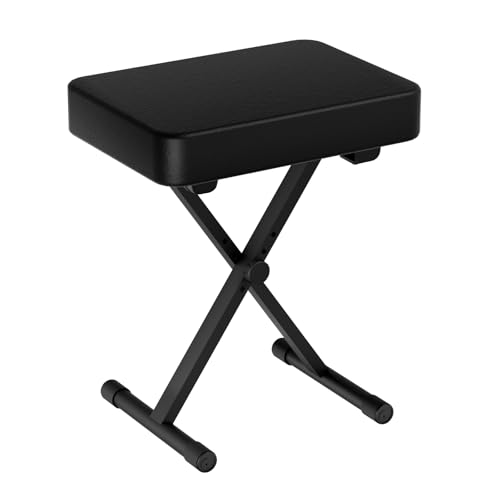 tipatyard Adjustable X-Style Keyboard Bench,Thick Cushion,Folding X-Style Keyboard Bench,4-Position...
