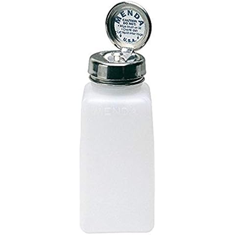 MENDA 35510 High-Density Polyethylene/Hdpe/Steel/Low-Density Polyethylene/Ldpe Dispensing Bottle, Pure-Touch Liquid Dispenser Pump, Natural Square HDPE, 8 oz, 6 fl. oz. Capacity Cover