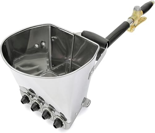Putzmaschine mit 4 Spritzdüsen Putzpistole Verputzmaschine Verputzpistole Trichterpistole für Mörtel Mörtelspritze Sprühpistole Putz Verputzpistole aus Edelstahl für Wand- und Fassadenarbeiten SN0309