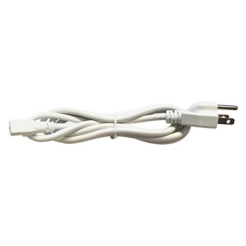 Tianyoelec Power Cord for LED Under Cabinet Lighting and Complete Fixtures, 6 ft, White, LPC1800