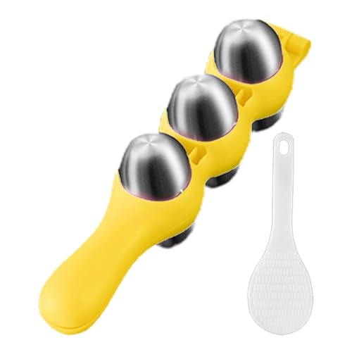 Molde de prensa Músubi de acero inoxidable – Kit de fabricación de bolas de arroz, forma clásica de arroz de sushi, herramienta de cocina con forma de bola | Juego de almuerzo DIY para cocina maiso