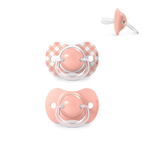 Suavinex, Pack de 2 Chupetes para Bebés 0/6 Meses y Recién Nacidos, con Tetina Fisiológica de Silicona SX Pro Simétrica, Plana y Flexible, Respeta el Desarrollo Bucodental, Wild&Free Rosa