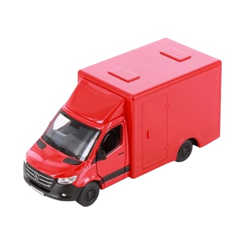 Image of Mayatra's Kins mart Mercedes-Benz Sprinter 1 /48 Scale Diecast Toy Car (Red) - Pull Back Action Van Model, Realistic Collectible Vehicle for Kids & Adults