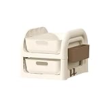 [Arklove]学習机下収納 キャスター付き ランドセルラック 幅28cm超薄型 360°移動 大容量3段式 教科書/漫画/文房具整理 子供の学習習慣形成 省 オフィス 寝室 和室対応 組立不要 防潮素材 (ベージュ ホワイト)