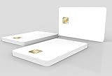 FM4428 Contact Chip PVC Smart Card, ISO7816, Blank White, Gloss Finish (Pack of 10)