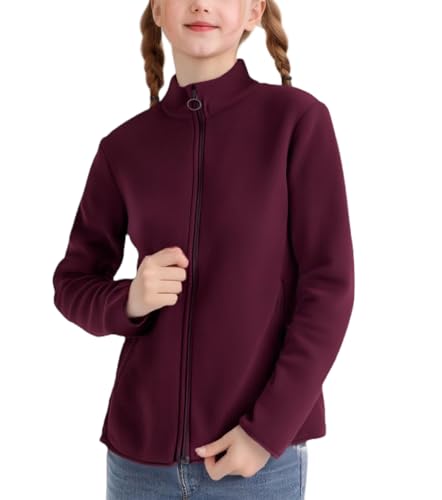Kids' Polar Fleece Jacket - Unisex Full-Zip Sherpa-Lined Winter Coat, Warm & Durable for Outdoor Play, Hiking, and School