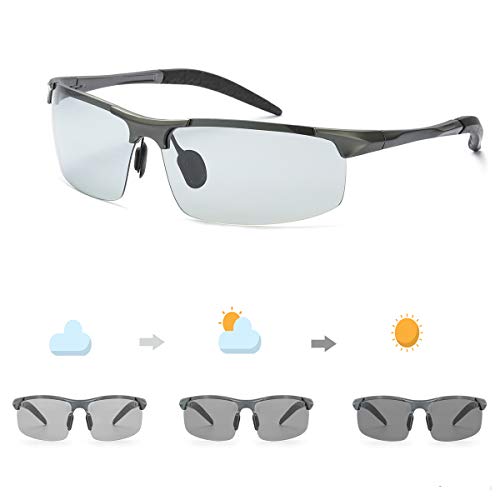 OSVAW Mens Polarized Photochromic Sunglasses for Outdoor Sport, UV Protection with Ultra Light