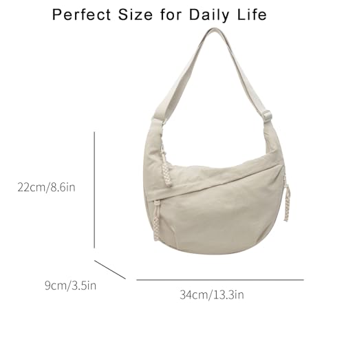 Sanxiner Bolsa crescente para mulheres e homens, bolsas transversais de nylon, bolsa tiracolo com vá