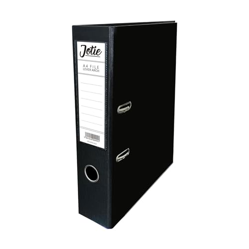 1 x Black A4 Lever Arch File for Paperwork A4 Folders with 70mm Spine, Thumb Ring & Elegant Anti-Spill Cover | Large Ring Binders | File Storage & Office Supplies Assorted Colours