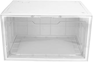 Kuuleyn Clear Shoe Boxes, Shoe Storage Box, Sneakers Dustproof Thickened Transparent Shoe Box Case Clear Plastic Stackable Shoe Storage Box(white)