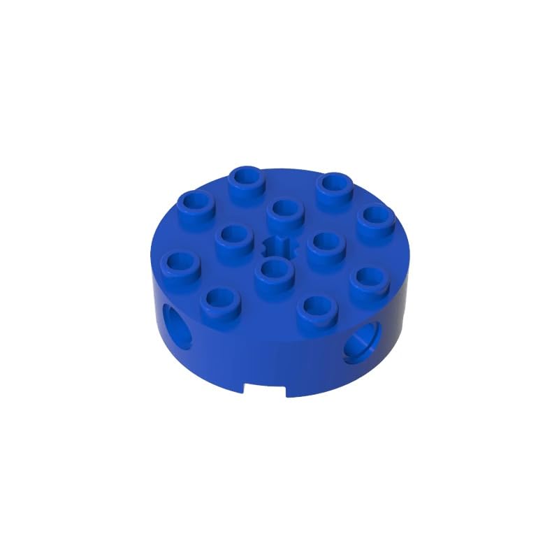 Gobricks GDS-951 Brick Round 4x4 with 4 Side Pin Holes and Center Axle Hole 10PCS Compatible with Lego 6222 4211527 6177805 MOC Components for Major
