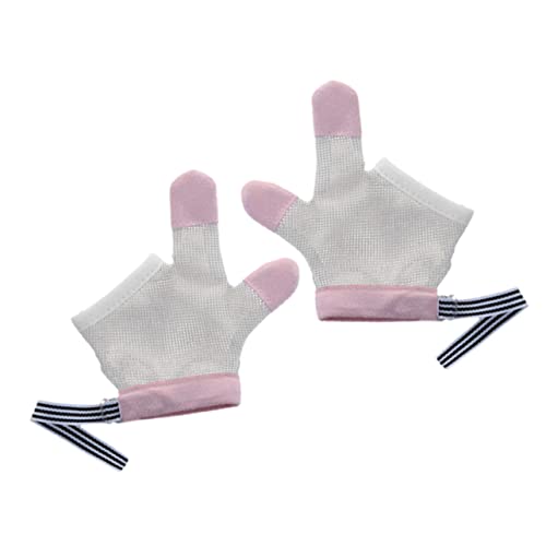 KOMBIUDA 1 Pair Anti-Eating Gloves Anti Thumb Sucking Thumb Guard for Thumb Sucking Infant Thumb Glove Finger Sucking Stop Guard Newborn Gloves Baby Nylon Nail Biting no Scratches