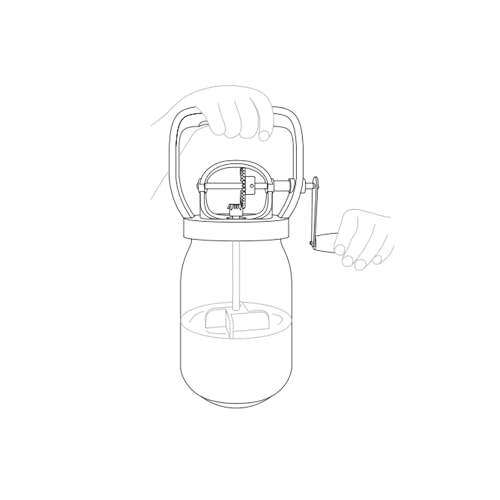 CAROD Classical Butter Churner, 1.5L Glass Jar with Hand Injury