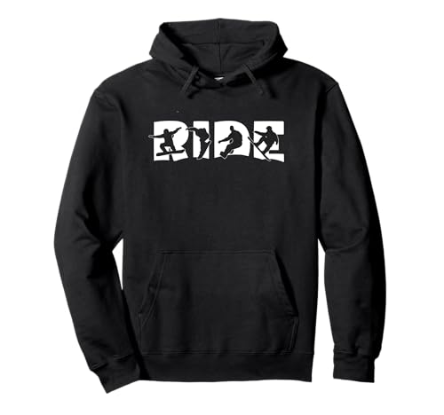 Wildflower Sport Tee Co. Unisex Adult Snowboarding Pullover Hoodie, Black, Small