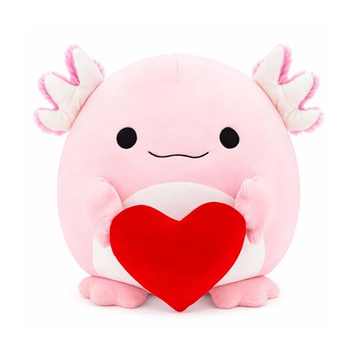 Tiralia Adorable Heart-Hugging Axolotl Plush Toy,11“ Soft Stuffed Animal, a Must-Have for Axolotl Lovers — Perfect for Boys & Girls, Valentine's Day, Anniversaries, and Birthday Gifts(Axolotl) by Tiralia - Used condition - US$16.35