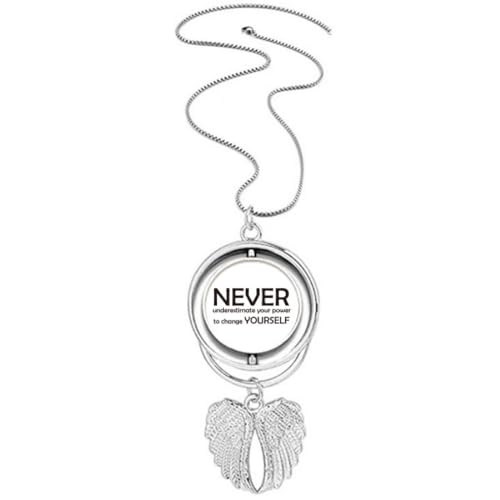 Collier ailes d'ange avec message inspirant pour croire en soi