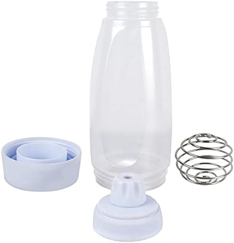 Manual Batter Dispenser Dough Dispenser Batter Mixing Bottle with Stainless Steel Stirring Ball Batter Shaker Bottle Pastry Baking Tools with Label Dispenser Measurement for Cupcakes Muffins Waffles