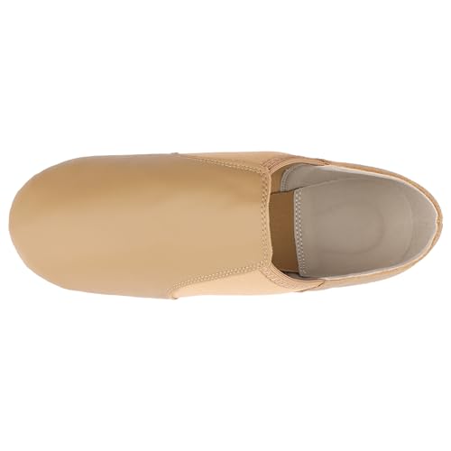 Image of Linodes Leather Upper Jazz Shoe Slip-on for Women and Men's Dance Shoes | Genuine leather, Slip on, Unisex, EVA sole, Split sole, Elastic, Snug fit, Arch support, Flexible, Breathable, Lightweight
