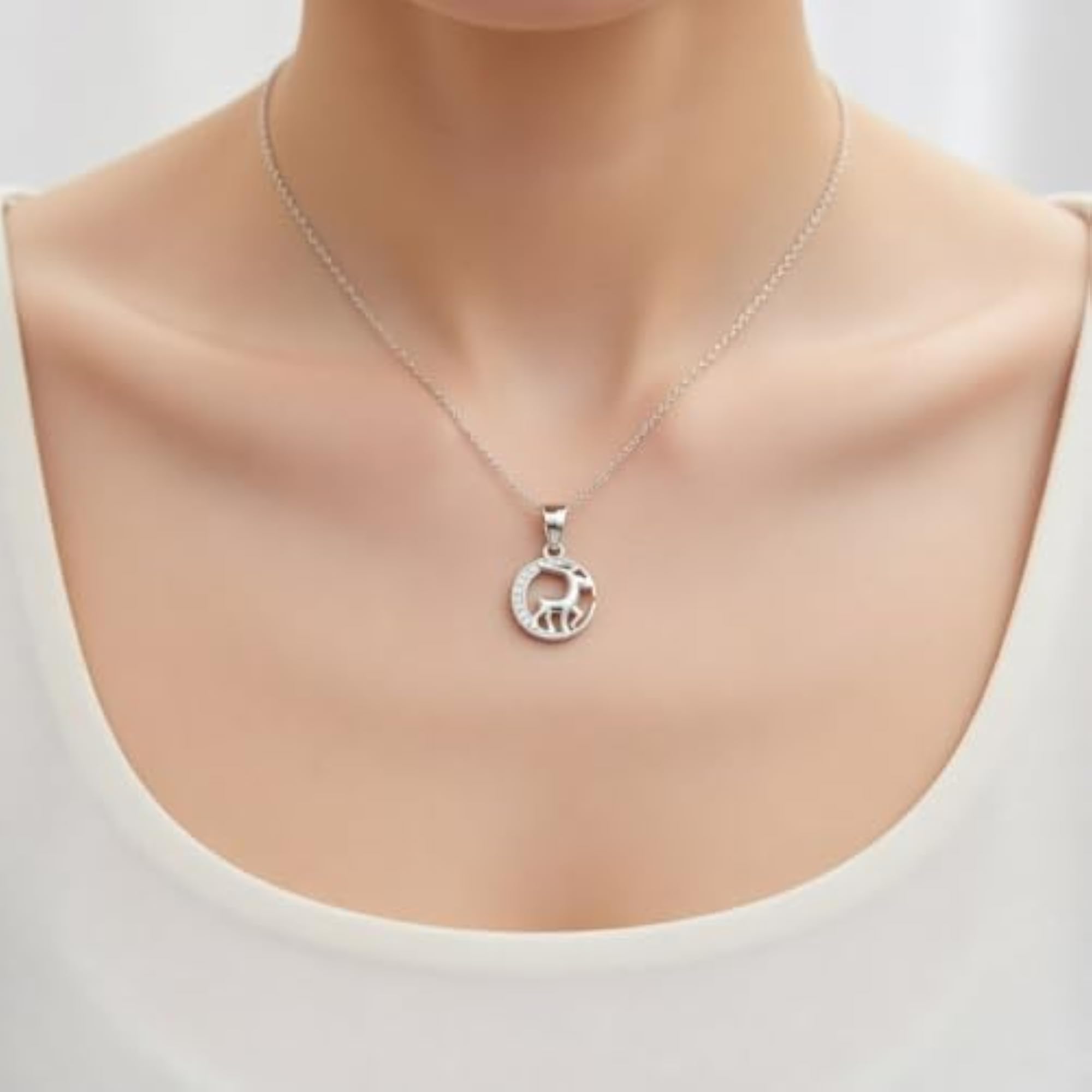 925 Sterling Silver Capricorn Zodiac Pendant with CZ Stones