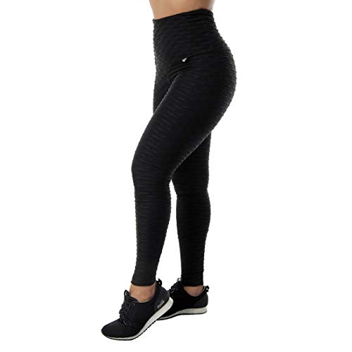 Kit 2 Calças Legging Preta Feminina Bubble