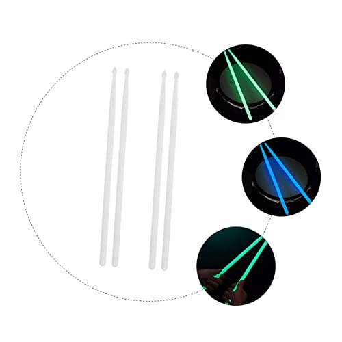 Baquetas luminiscentes de nylon para percusión 4 piezas blancas miniatura 4