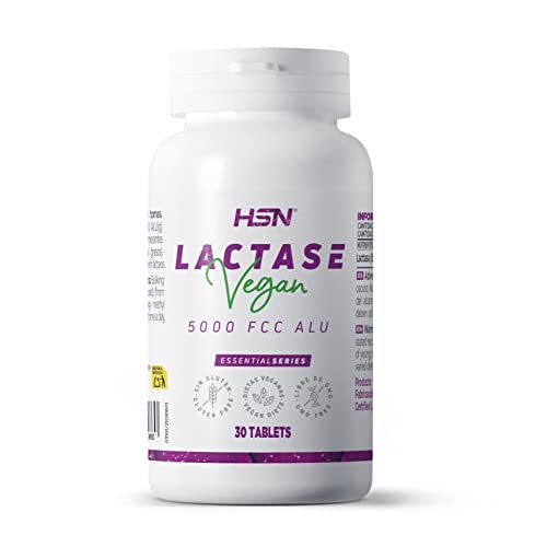 HSN Lactasa 5000 FCC ALU | 30 Tabletas | Enzima para la Alimentación | Alta Actividad Enzimática Declarada | 100% Natural: Aspergillus oryzae | No-GMO, Vegano, Sin Gluten
