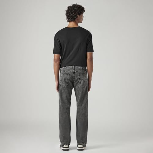 Image of Levi's Men's 505 Black Straight Fit Mid-Rise Jeans