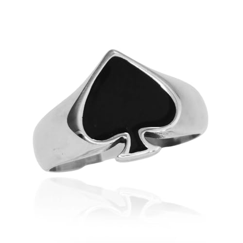 Bague de jeu de cartes à jouer Ace of Spades pour soirée casino homme