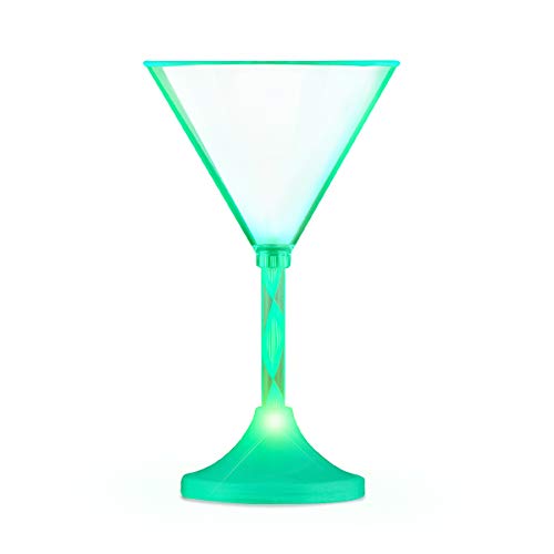 Flashingblinkylights Set Of 4 Light Up Martini Glasses With Long Spiral Stem And Color Changing Led #TOP3