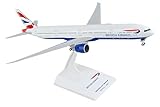 Skymarks British Airways Boeing 777-300ER Model Airplane – 1/200 Scale Officially Licensed Plastic Aircraft with Landing Gear & Display Stand – Detailed Collectible Toy for Kids Ages 3+