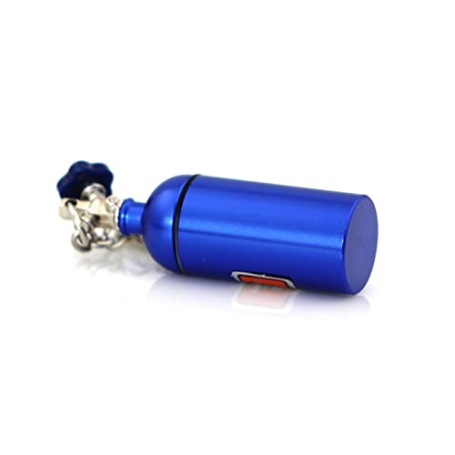 Maycom ® 86121 Creative NOS Mini Nitrous Oxide Bottle Stash Pill Box Storage Turbo Keychain (Blue).
