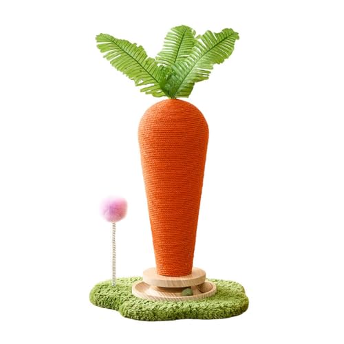 SRWE猫用爪とぎポスト、飼い猫用インタラクティブ玩具、かわいい猫用爪とぎボード、猫と子猫用垂直爪とぎポスト、キャットタワー付き子猫用運動器具 (オレンジ b)